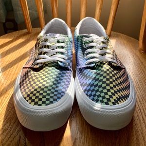 STRAYE rainbow checkerboard shoes size M 8